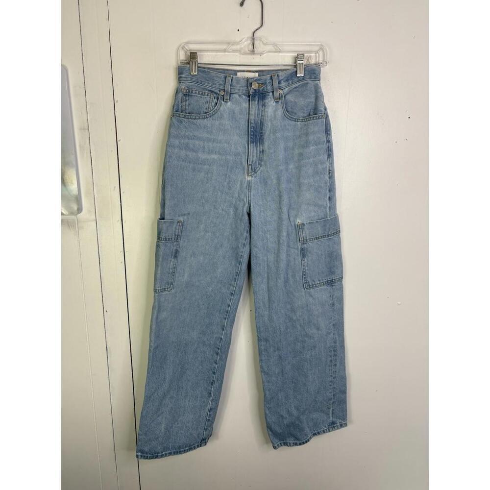 Frame Jeans Womens 27 Le Pixie High Waist Wide Leg Baggy Side Pocket Cargo Holes